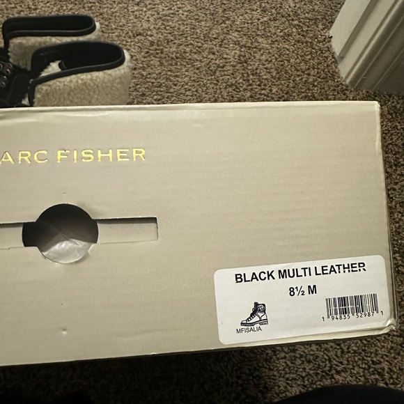 Marc Fisher Isalia Black Multi Leather Boots with box - Picture 5 of 5